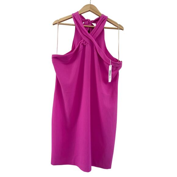 NWT Trina Turk Halter Neck Mini Dress Womens Size 16 Pink Y2K Summer - Picture 1 of 13